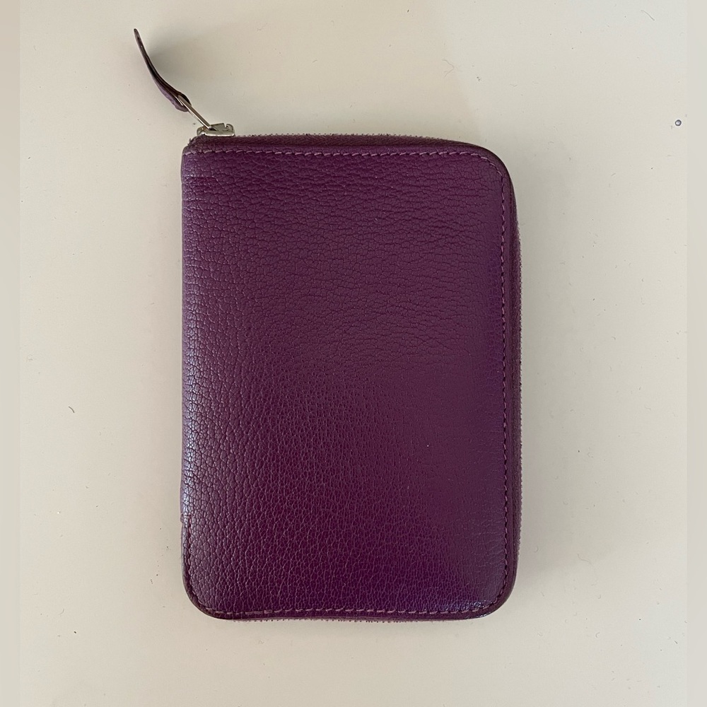 Hermes Azap Vertical Wallet in Epsom calfskin, palladium-plated zipper